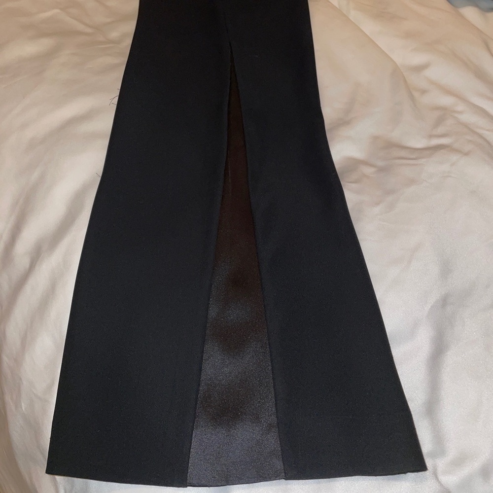 bebe black  high waist pants with side satin panel detail  -size 2